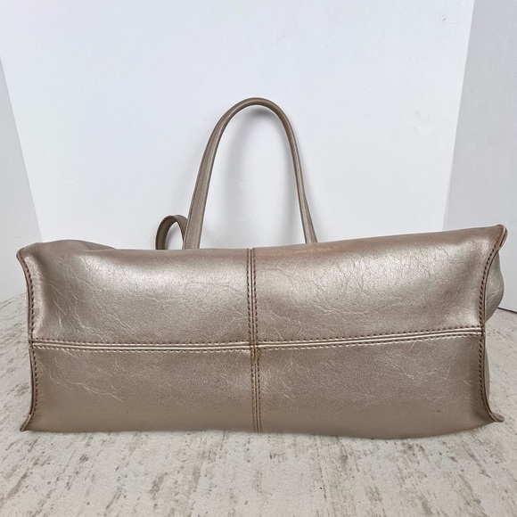 LIZ CLAIBORNE Large Bronz Hobo Bag Gorgeous Patina Multipockets Zippered - Picture 14 of 16